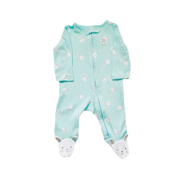 Snuggle Bunny Zip Up Rabbit Footie Sleeper - Picture 1 of 5